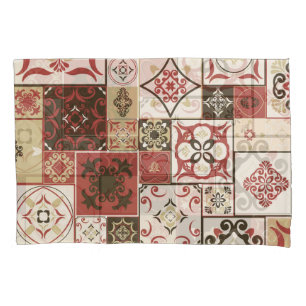 Trendy Marsala Moroccan Tile Pattern Pillowcase