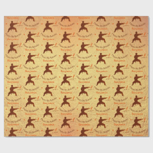 Trendy Martial Arts Karate Kids Happy 8th Birthday Wrapping Paper