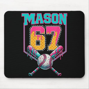 Trendy Mason 67 Mem Ice Cream Drip Baseball Birthd Mouse Mat