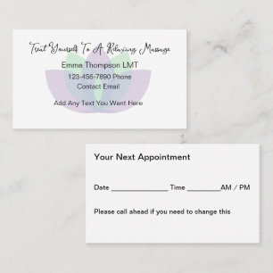 Trendy Massage Therapist Lotus Graphic  Appointment Card