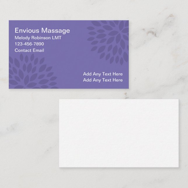 Trendy Massage Therapy Business Cards (Front/Back)