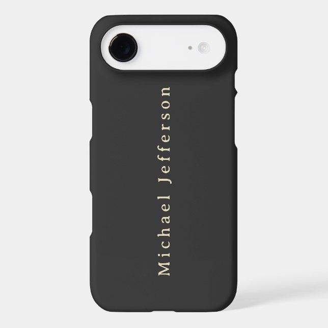 Trendy Matte Black Minimalist Own Name  (Back)