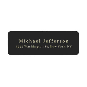 Trendy Matte Black Minimalist Own Name Address