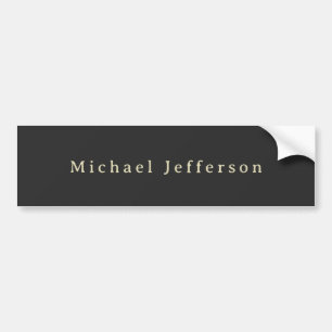 Trendy Matte Black Minimalist Own Name Bumper Sticker