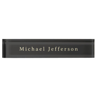 Trendy Matte Black Minimalist Own Name  Nameplate