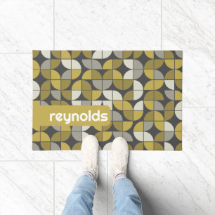Trendy MCM Half Moon Pattern with gold name block Doormat
