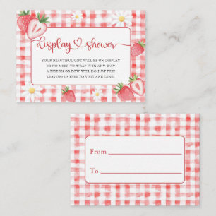 Trendy Meadow Strawberry Books for Baby Shower Enclosure Card
