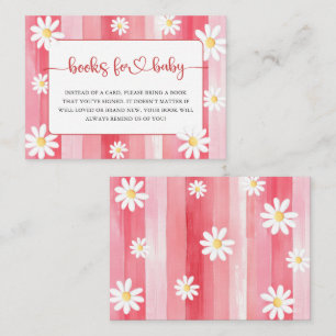 Trendy Meadow Strawberry Books for Baby Shower Enclosure Card