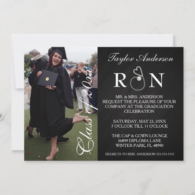 Trendy Medical RN School Graduation Announcement (Front)