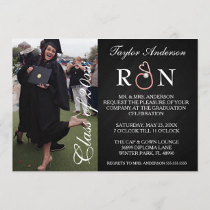 Trendy Medical RN School Graduation Announcement