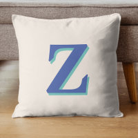Trendy Medium Blue 3D Initial Letter | Linen Colou