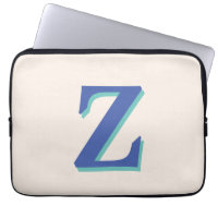 Trendy Medium Blue 3D Initial Letter | Linen Colou