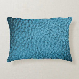  Trendy Medium Blue Faux Leather Design  Decorative Cushion