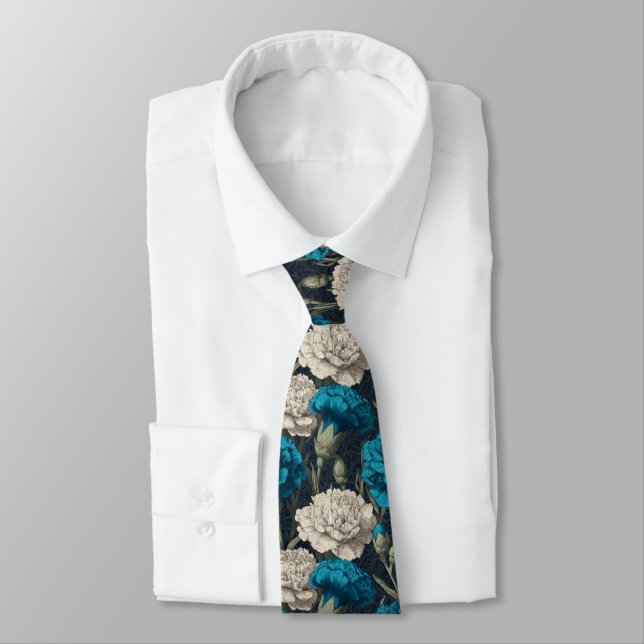 Trendy Mens Accessories Carnation Floral Tie (Tied)