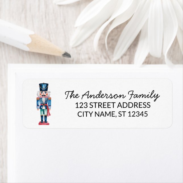 Trendy Merry Christmas Nutcracker Return Address   (Insitu)