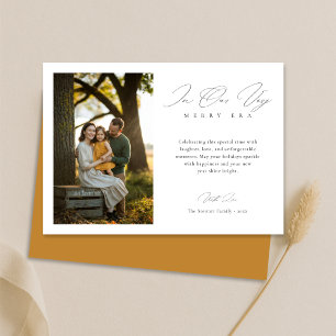 Trendy Merry Era Modern Family Photo Christmas Holiday Card