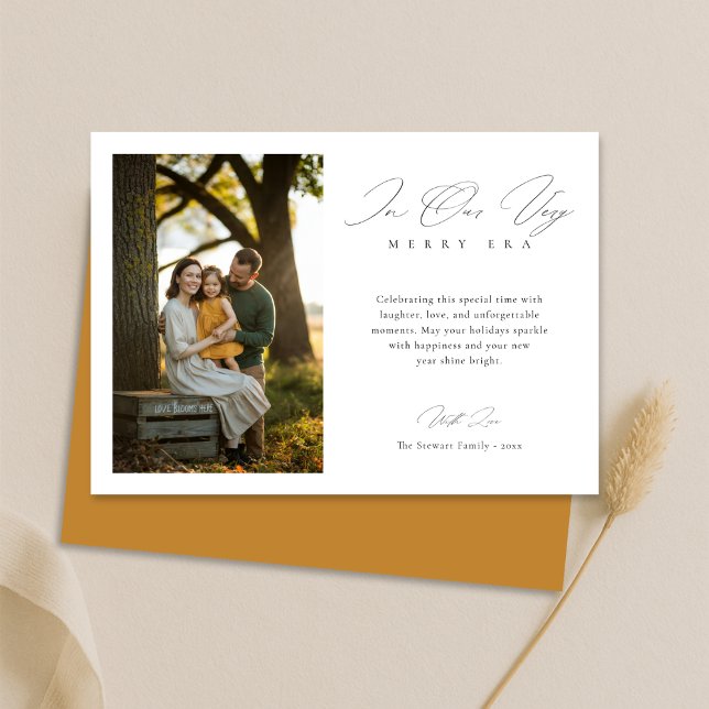Trendy Merry Era Modern Family Photo Christmas Holiday Card (Creator Uploaded)