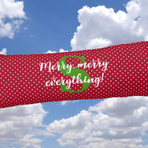 Trendy Merry, Green Initial, White Polka Dots Red
