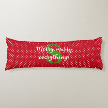 Trendy Merry, Green Initial, White Polka Dots Red