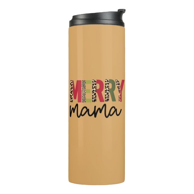 Trendy "Merry Mama" Holiday Christmas  Thermal Tumbler (Rotated Left)