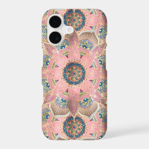 Trendy Metallic Gold and Pink Mandala Design