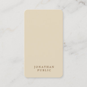 Trendy Minimal Design Modern Elegant Beige Plain Business Card