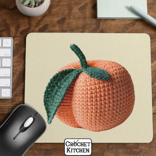 Trendy Minimal Modern Amigurumi Crochet Peach Mouse Mat