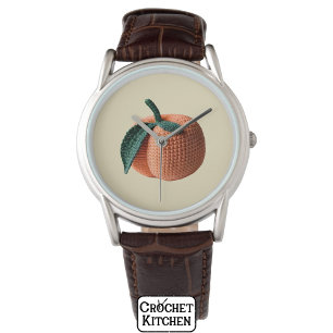 Trendy Minimal Modern Amigurumi Crochet Peach Watch