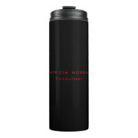Trendy Minimalist Black Red Professional Your Name