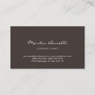 Trendy Minimalist Brown Colour Business Card