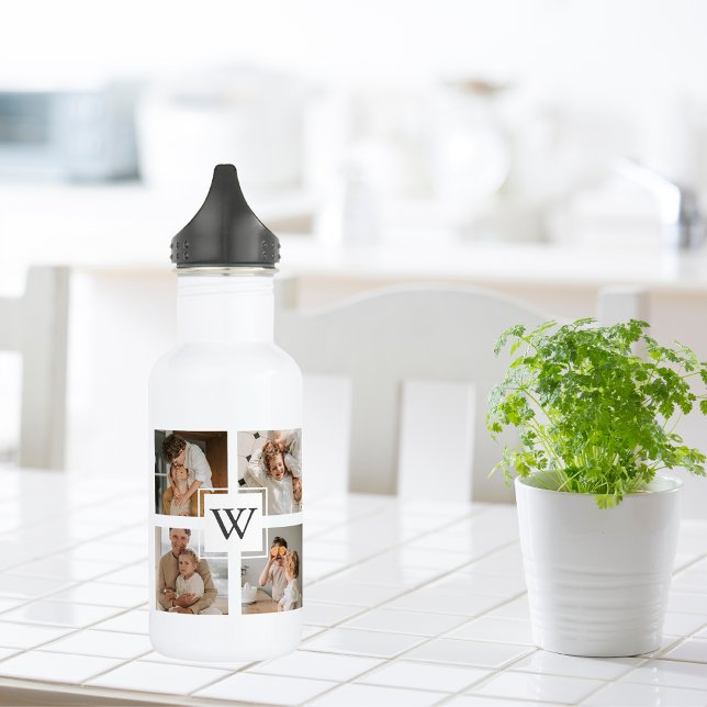 Trendy Minimalist Collage Fathers Photo Daddy Gift 532 Ml Water Bottle (Creator Uploaded)