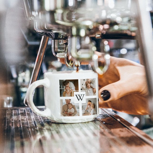 Trendy Minimalist Collage Fathers Photo Daddy Gift Espresso Cup (Creator Uploaded)