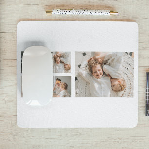 Trendy Minimalist Collage Fathers Photo Daddy Gift Mouse Mat