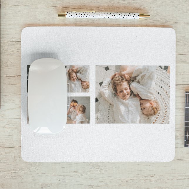 Trendy Minimalist Collage Fathers Photo Daddy Gift Mouse Mat (Creator Uploaded)