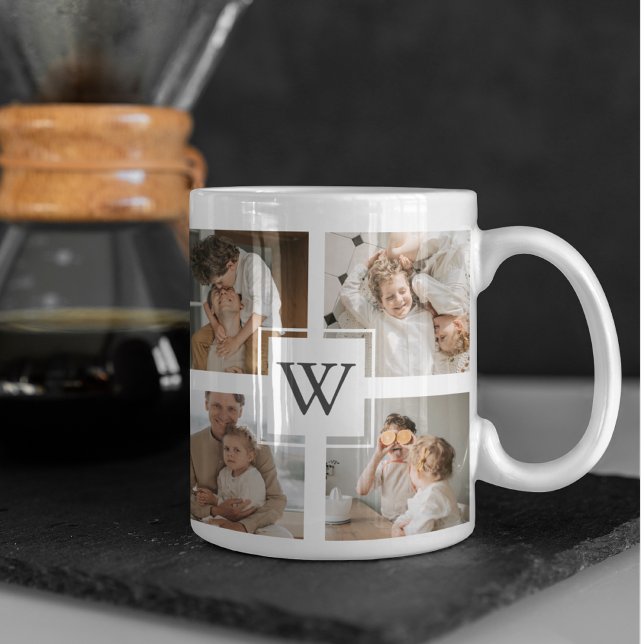 Trendy Minimalist Collage Fathers Photo Daddy Gift Mug (Creator Uploaded)