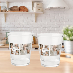 Trendy Minimalist Collage Fathers Photo Daddy Gift Shot Glass