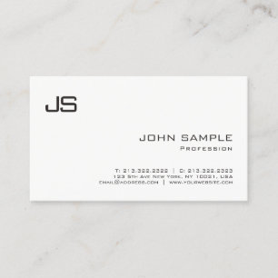 Trendy Minimalist Creative Elegant Monogram Plain Business Card
