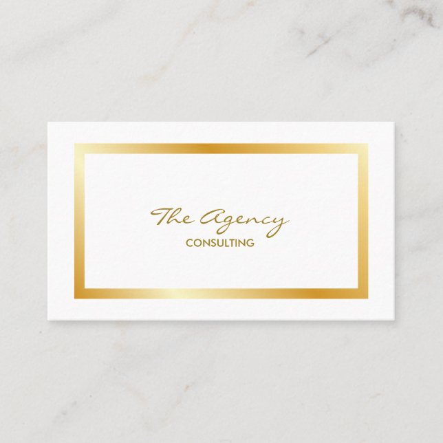 Trendy Minimalist Gold Foil Business Card (Front)