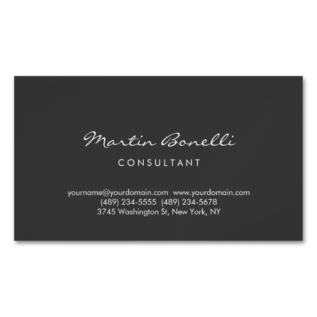 Trendy Minimalist Grey Colour Business Card (Front)