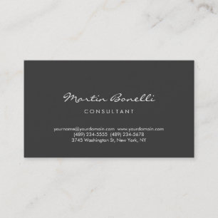 Trendy Minimalist Grey Colour Business Card