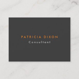 Trendy Minimalist Grey Orange Professional Business Card