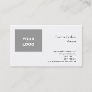 Trendy Minimalist Modern Add Your Logo Business Card