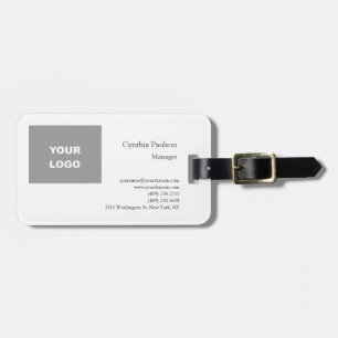 Trendy Minimalist Modern Add Your Logo Luggage Tag