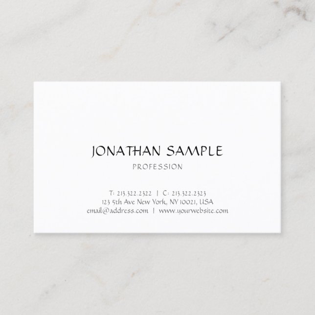 Trendy Minimalist Modern Design Template Elegant Business Card (Front)