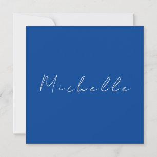 Trendy Minimalist Modern Handwritten Blue