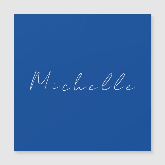 Trendy Minimalist Modern Handwritten Blue (Front)