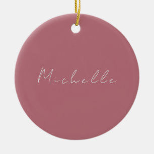 Trendy Minimalist Modern Handwritten Rose Gold Ceramic Tree Decoration