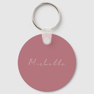 Trendy Minimalist Modern Handwritten Rose Gold Key Ring
