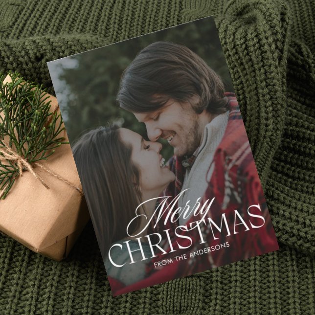 Trendy Minimalist Modern Photo Christmas Card (Creator Uploaded)