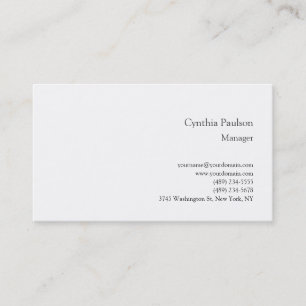 Trendy Minimalist Modern Plain Business Card